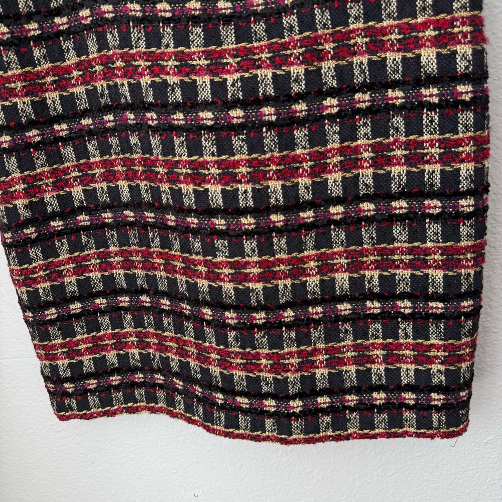 House of Harlow 1960 Boucle Dress Black Red Gold StrapS Preppy‎ Academia NEW - Picture 15 of 16